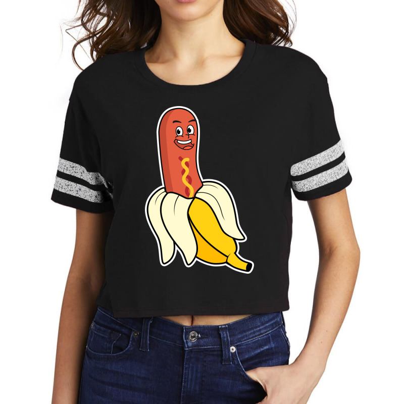 Peeled Banana Hot Dog Funny Summer Scorecard Crop Tee by grehamizmiriw | Artistshot