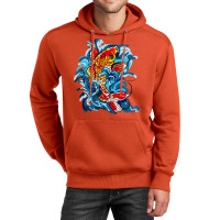 Koi Fish On A Waterfall Nature Unisex Hoodie | Artistshot