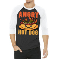 Angry Hot Dog Nature 3/4 Sleeve Shirt | Artistshot