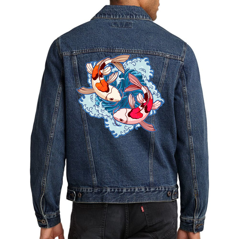 Koi Fish Japanese Tattoo Jinli Japan Coi Carp Hipp Men Denim Jacket | Artistshot