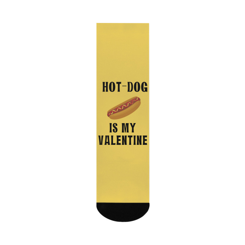 Hotdog Is My Valentine Summer Crew Socks | Artistshot