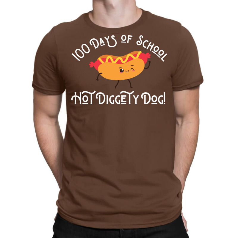 Funny Hot Dog 100 Days Of School Hot Diggety Dog Q T-shirt | Artistshot