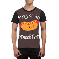 Funny Hot Dog 100 Days Of School Hot Diggety Dog Q Graphic T-shirt | Artistshot