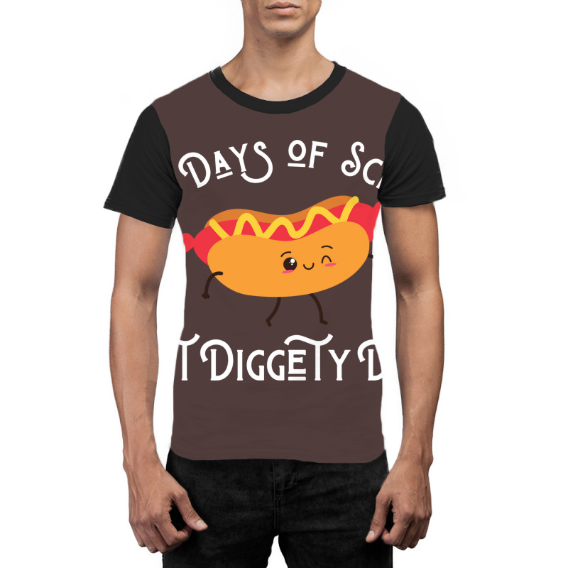 Funny Hot Dog 100 Days Of School Hot Diggety Dog Q Graphic T-shirt | Artistshot