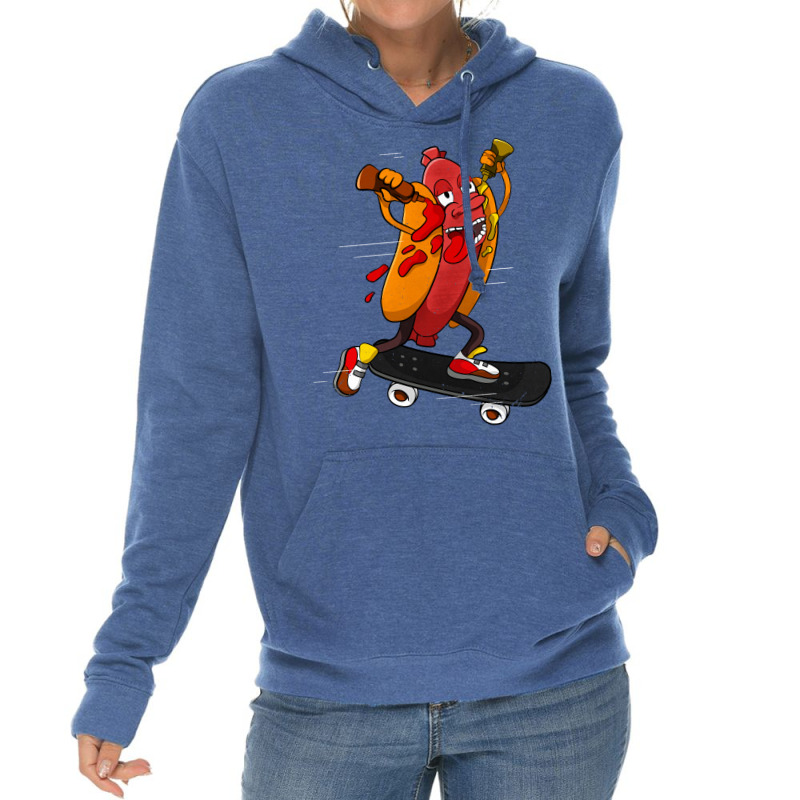 Hotdog Skater Funny Skating Bratwurst Nature Lightweight Hoodie | Artistshot