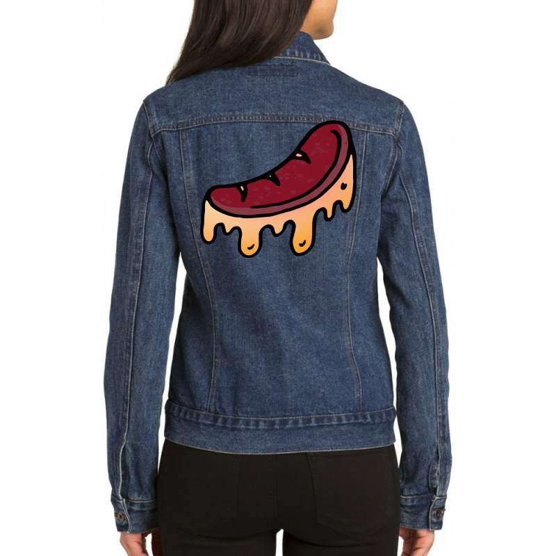 Simple Sausage Drawing Hipster Ladies Denim Jacket by srojlhuango | Artistshot