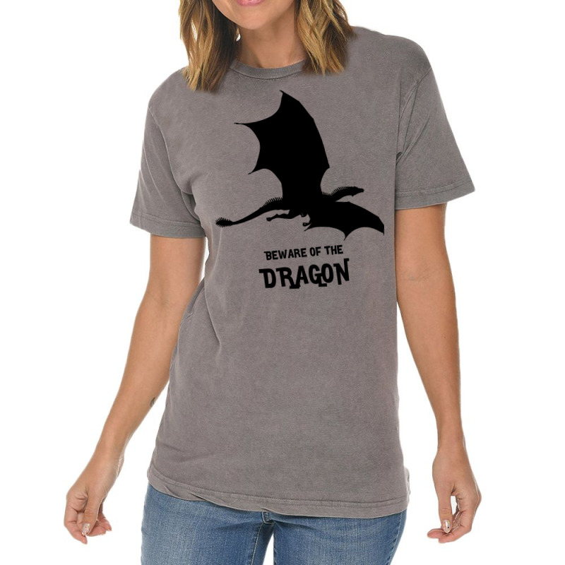 Beware Of The Dragon Black Vintage T-Shirt by aguadoseagerk | Artistshot