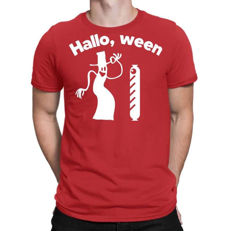 Hallo Ween Funny Halloween Pun Hot Dog Wiener Ghos T-shirt | Artistshot