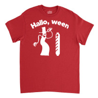 Hallo Ween Funny Halloween Pun Hot Dog Wiener Ghos Classic T-shirt | Artistshot