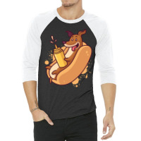 Hot Dog Humor Hipster 3/4 Sleeve Shirt | Artistshot