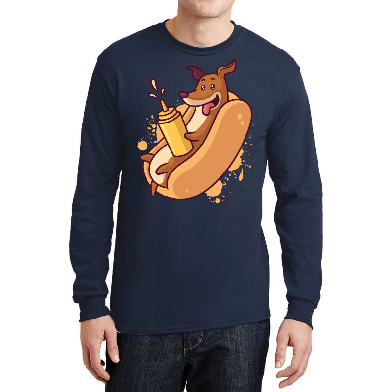 Hot Dog Humor Hipster Long Sleeve Shirts | Artistshot