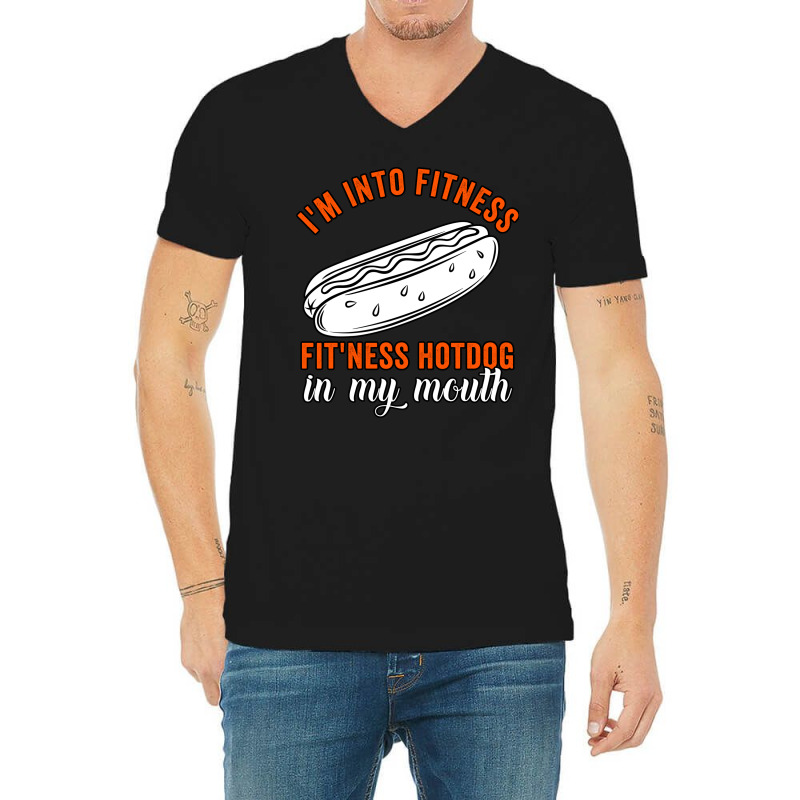 Im Into Fitness Fitness Hot Dog In My Mouth Summer V-neck Tee | Artistshot