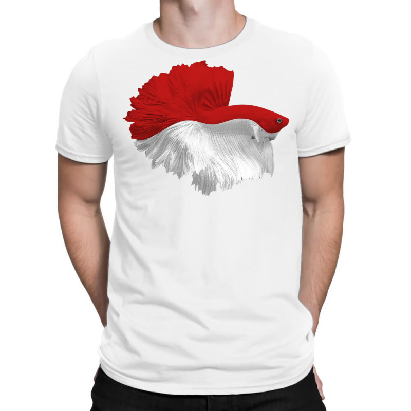 Awesome Betta Halfmoon Red And White Hippie T-Shirt by sbusiozald | Artistshot