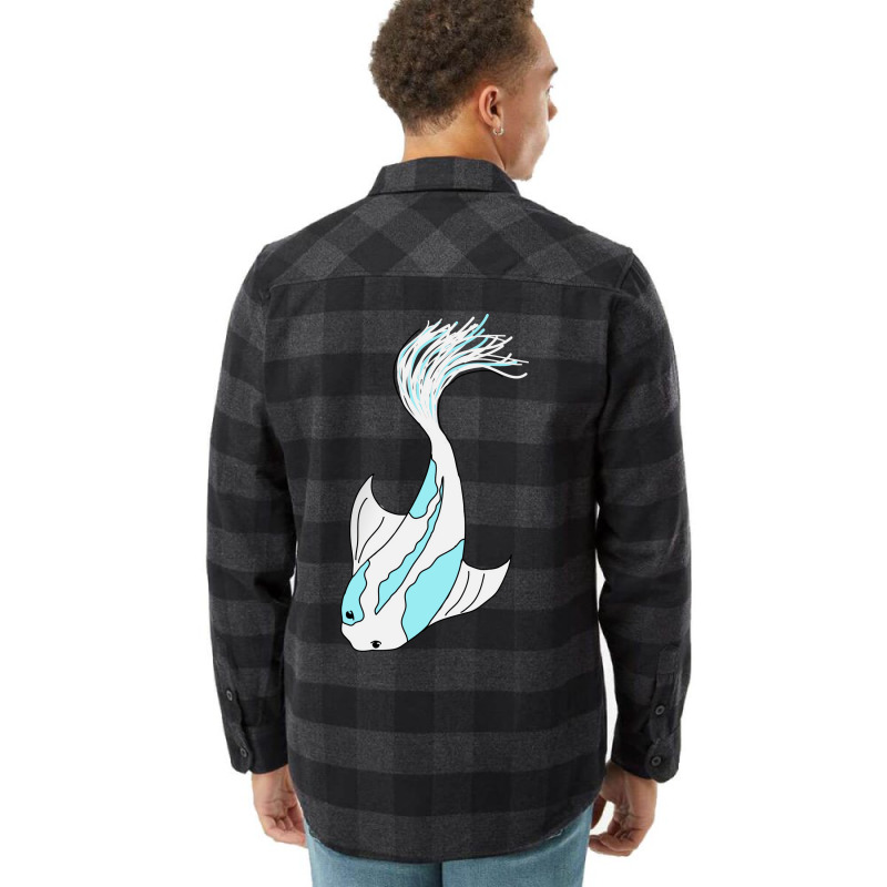 Blue And White Koi Fish Retro Flannel Shirt by sbusiozald | Artistshot