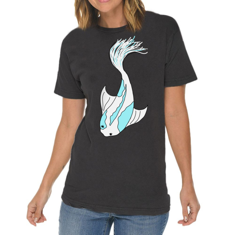 Blue And White Koi Fish Retro Vintage T-Shirt by sbusiozald | Artistshot