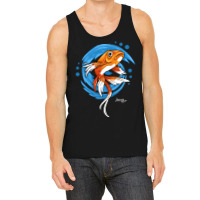 Carp Koi Fish On Blue Waves Green Tank Top | Artistshot