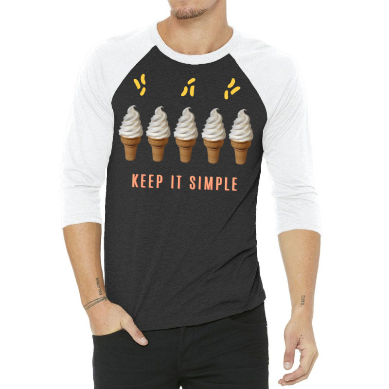 A Simple Ice Cream Makes You Happy Gelatto Summer 3/4 Sleeve Shirt | Artistshot