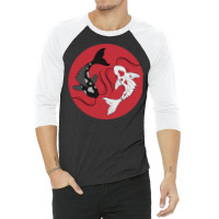 Circling Koi Fish Hipster 3/4 Sleeve Shirt | Artistshot