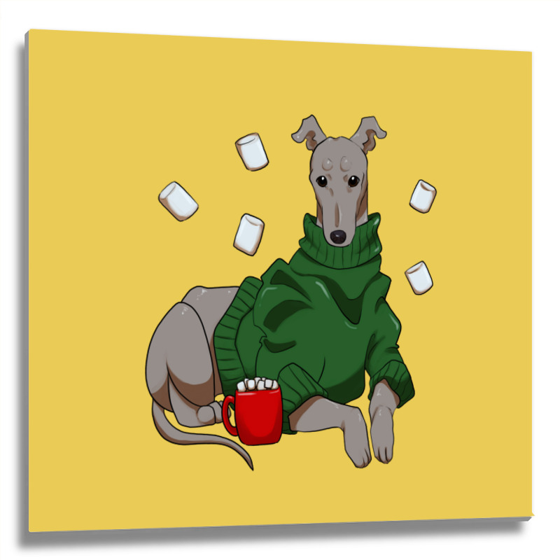 Greyhound Cocoa Trending Metal Print Square | Artistshot