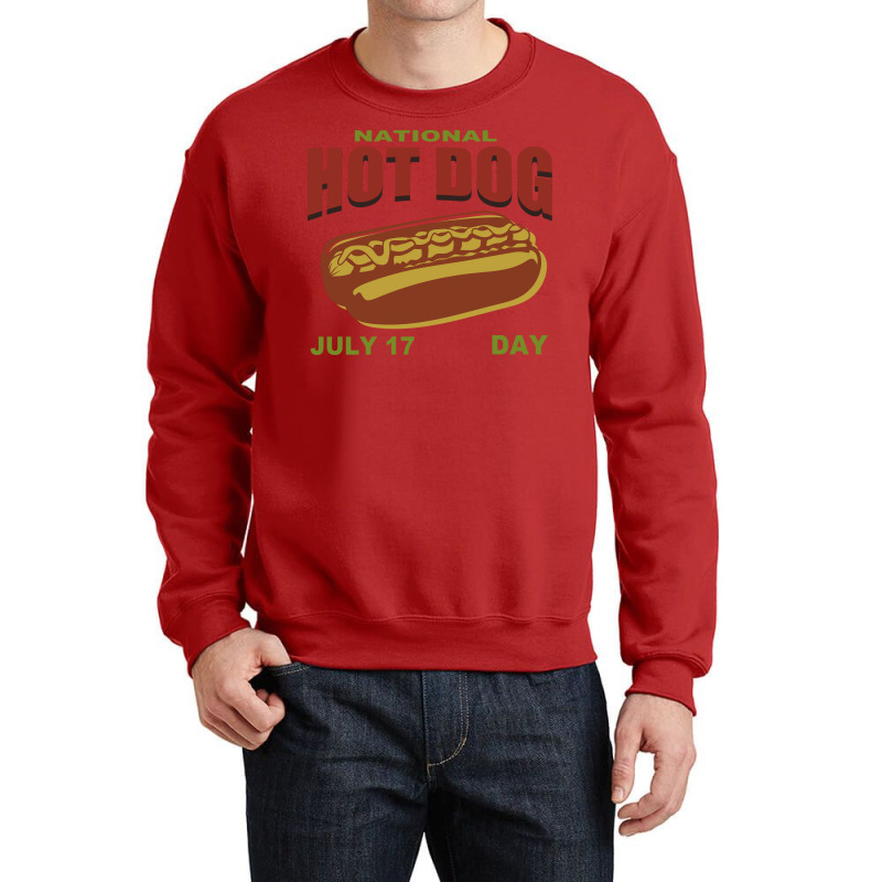 National Hot Dog Day 17 July Yellow Crewneck Sweatshirt | Artistshot