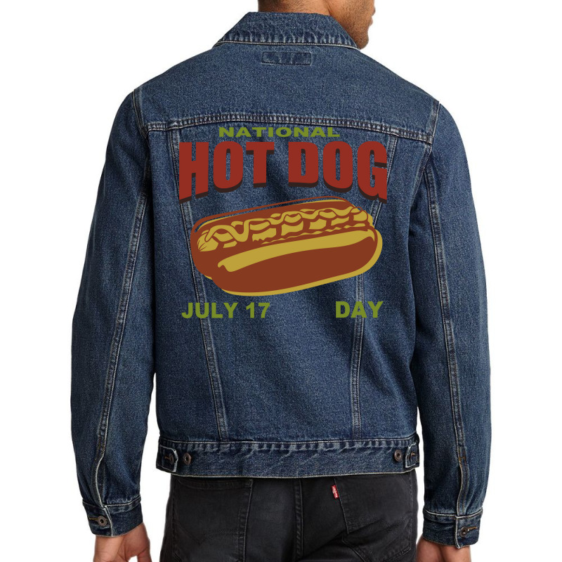 National Hot Dog Day 17 July Yellow Men Denim Jacket | Artistshot