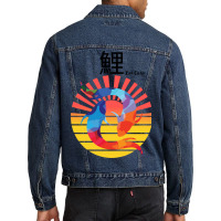 Japanese Koi Carbs Green Men Denim Jacket | Artistshot