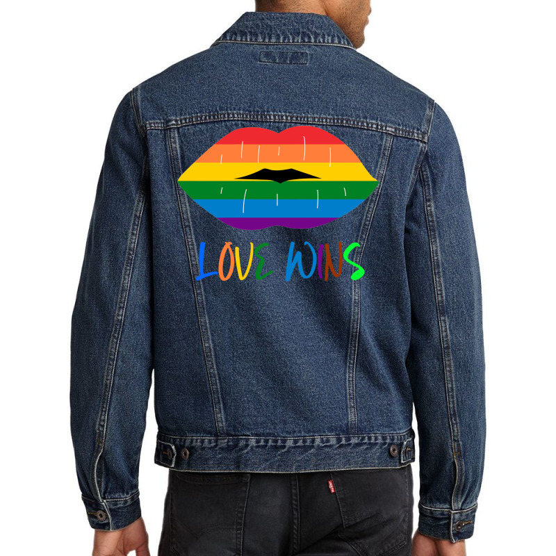 Lgbt Mouth Girl Men Denim Jacket | Artistshot