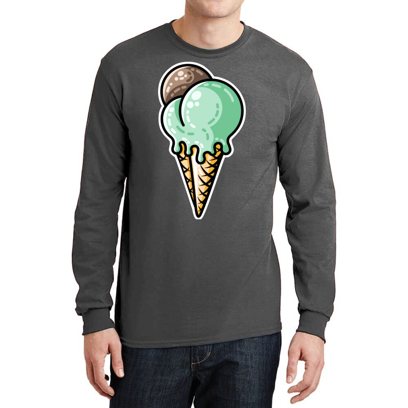 Cute Mint And Chocolate Ice Cream Cone Nature Long Sleeve Shirts | Artistshot