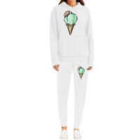 Cute Mint And Chocolate Ice Cream Cone Nature Hoodie & Jogger Set | Artistshot