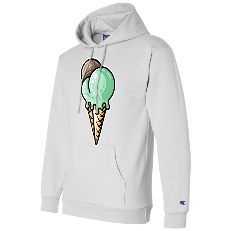 Cute Mint And Chocolate Ice Cream Cone Nature Champion Hoodie | Artistshot