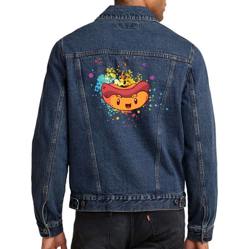 Happy Hot Dog Day Girl Men Denim Jacket | Artistshot