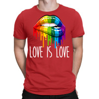 Love Is Love Rainbow Lips Lgbt Gay Lesbian Pride S T-shirt | Artistshot