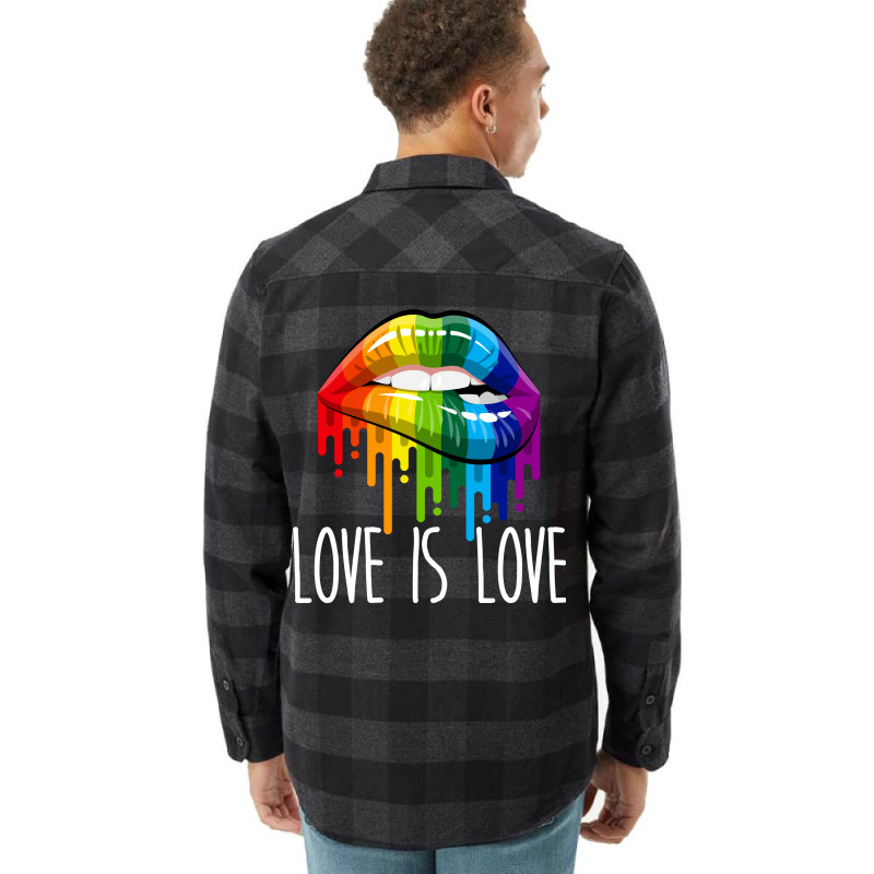 Love Is Love Rainbow Lips Lgbt Gay Lesbian Pride S Flannel Shirt | Artistshot