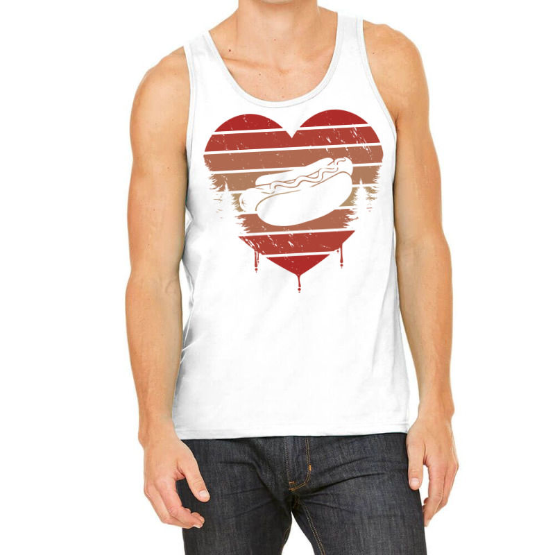 Cute Red Vintage Heart Hotdogs Valentine Day Love Tank Top | Artistshot