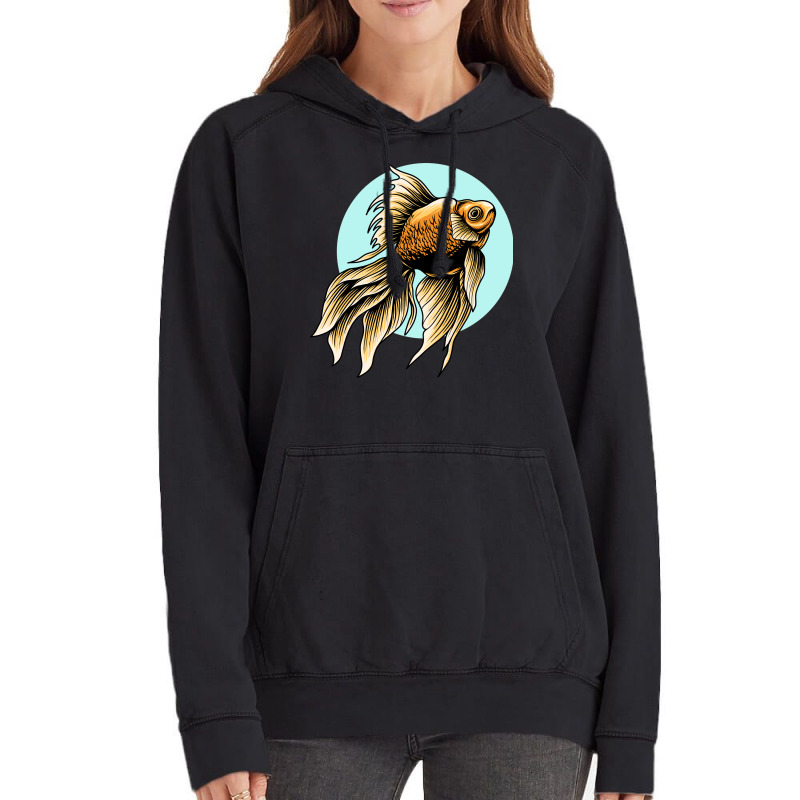 Koi Fish Backprint Hippie Vintage Hoodie | Artistshot