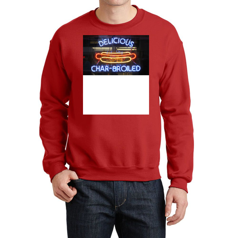 Hot Dog Neon Quote Crewneck Sweatshirt | Artistshot