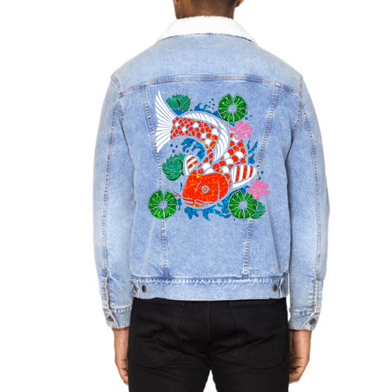 Koi Fish Cool Quote Unisex Sherpa-lined Denim Jacket | Artistshot