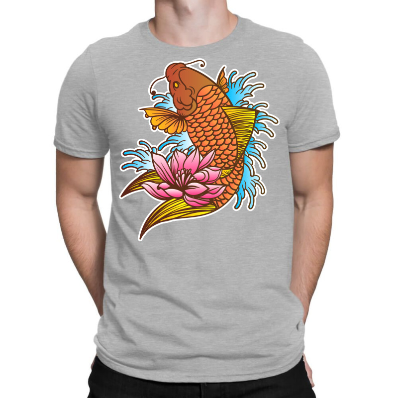 Koi Fish Cool Japanese Tattoo Jinli Japan Coi Carp T-Shirt by sbusiozald | Artistshot