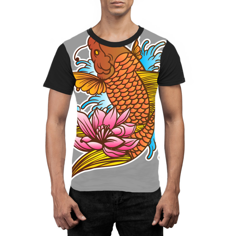 Koi Fish Cool Japanese Tattoo Jinli Japan Coi Carp Graphic T-shirt by sbusiozald | Artistshot