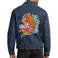 Koi Fish Cool Japanese Tattoo Jinli Japan Coi Carp Men Denim Jacket | Artistshot