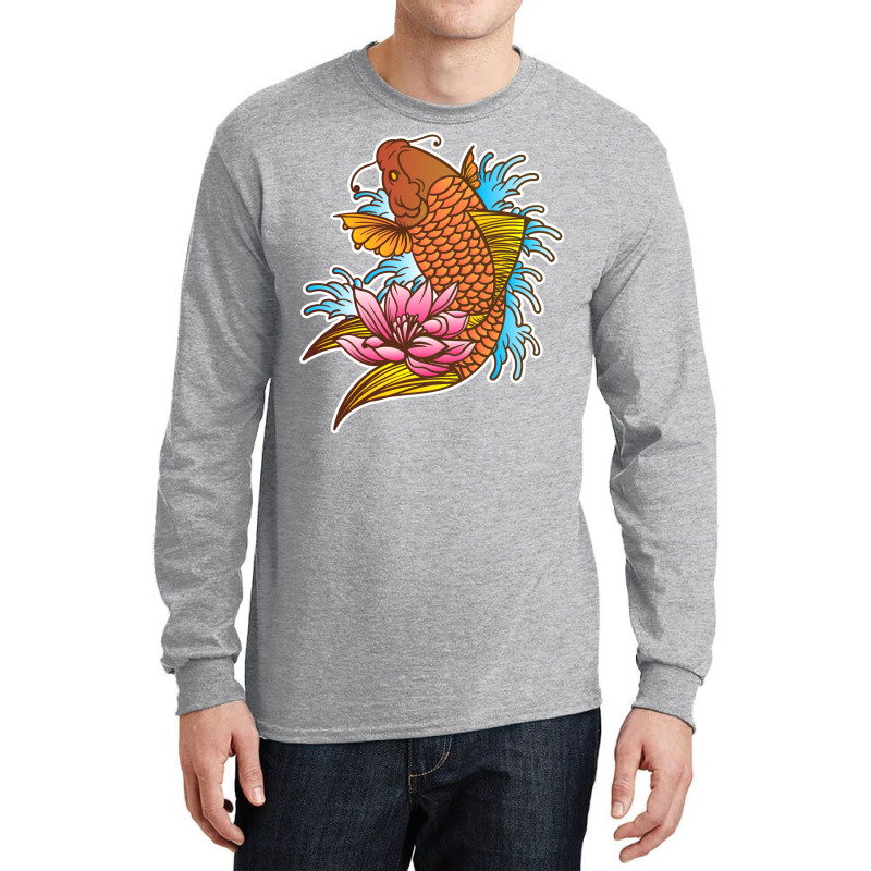 Koi Fish Cool Japanese Tattoo Jinli Japan Coi Carp Long Sleeve Shirts by sbusiozald | Artistshot