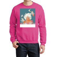 Koi Fish Girl Under The Water Aesthetic Crewneck Sweatshirt | Artistshot