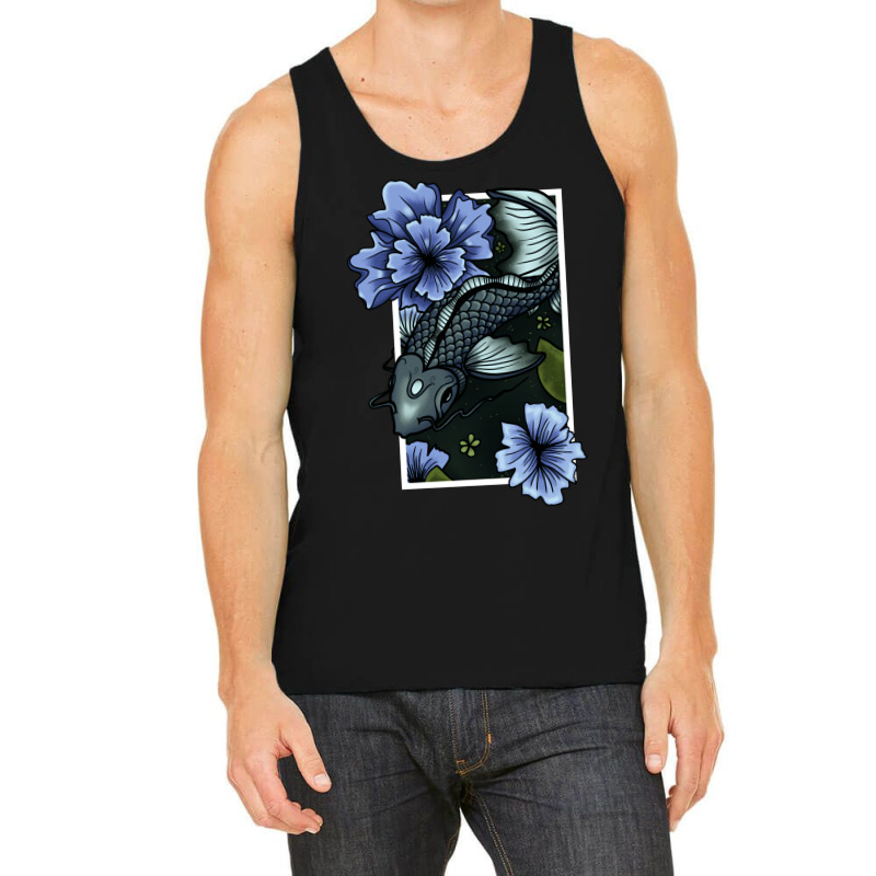 Koi Fish Swimming Through Water And Flowers Silver Tank Top by sbusiozald | Artistshot