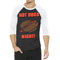 Hot Dogs Night Yellow 3/4 Sleeve Shirt | Artistshot