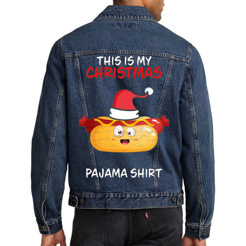 This Is My Christmas Pajama  Hot Dog Family Matchi Men Denim Jacket | Artistshot