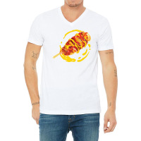 Korean Corn Dog Snack Of South Korea Fun Foodie St V-neck Tee | Artistshot