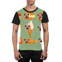 Pug In Food Collection Stars Graphic T-shirt | Artistshot