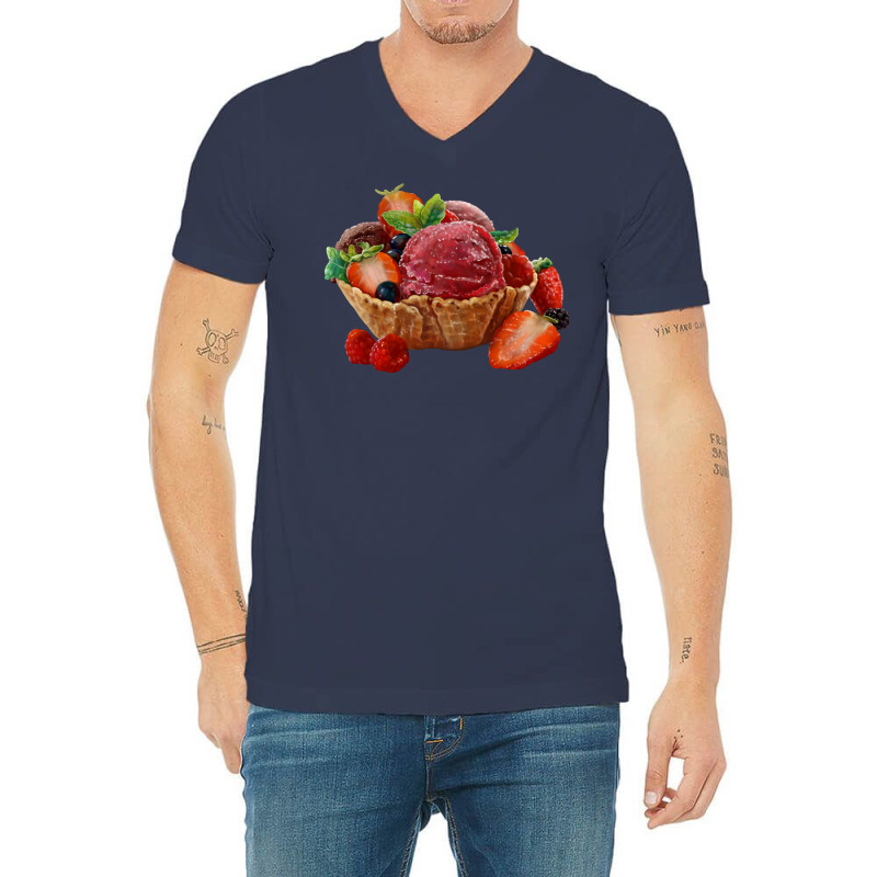 Ice Cream With Berries Summer V-neck Tee | Artistshot