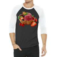 Ice Cream With Berries Summer 3/4 Sleeve Shirt | Artistshot