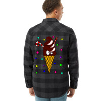 Kawaii Christmas Chocolate Ice Cream Illustration Flannel Shirt | Artistshot